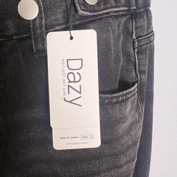 NWT Dazy Women's Black Wide Leg Jeans Boho Elastic Waistband Sz XL - Picture 6 of 15
